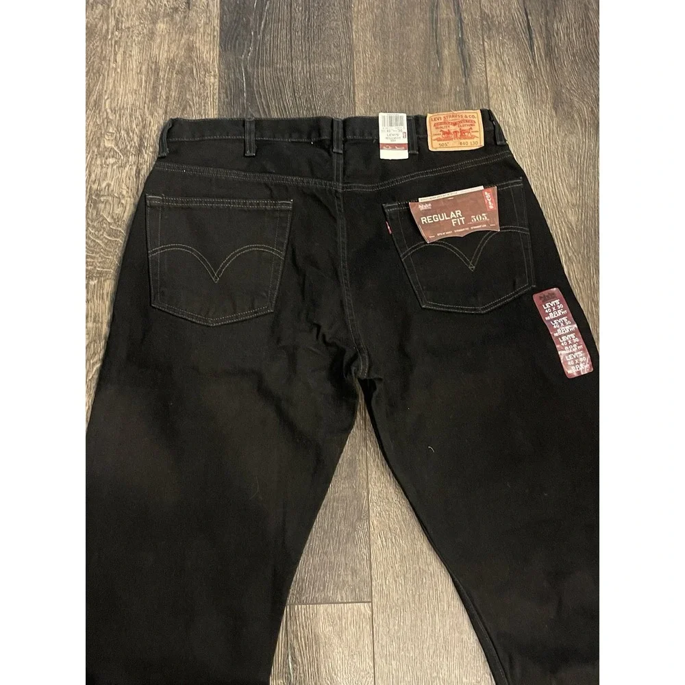 VTG Levis Jeans 505 Men's 40x30 Regular Fit Straight Leg Black Denim 2005 NEW